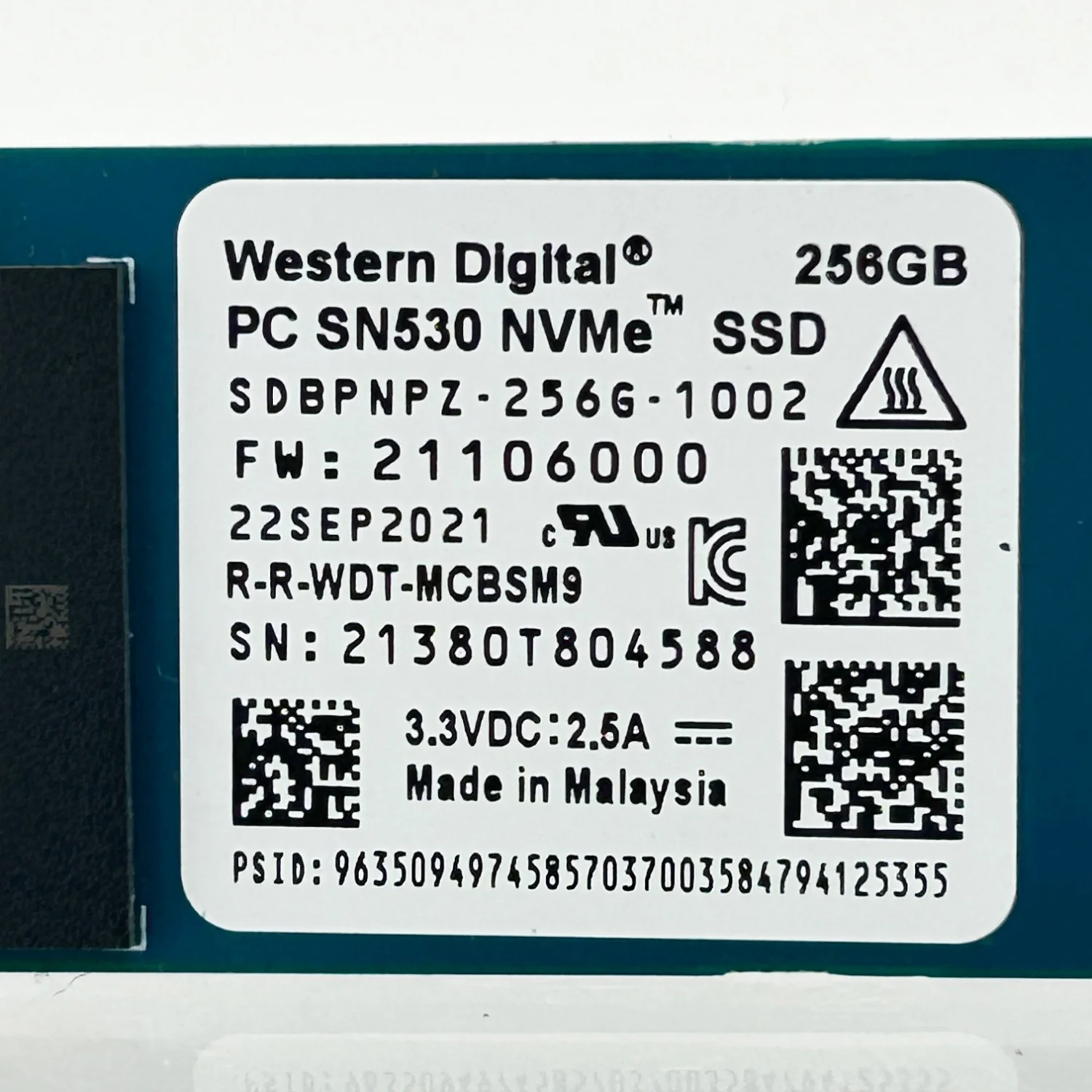 Western Digital SN530 256GB M.2 NVMe Gen 3.0 x 4 SSD SDBPNPZ-256G-1002 - Image 5